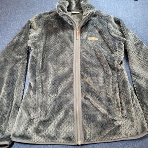 Columbia Womens Fire Side II Sherpa Full Zip Fleece jacket Green Grayish Med